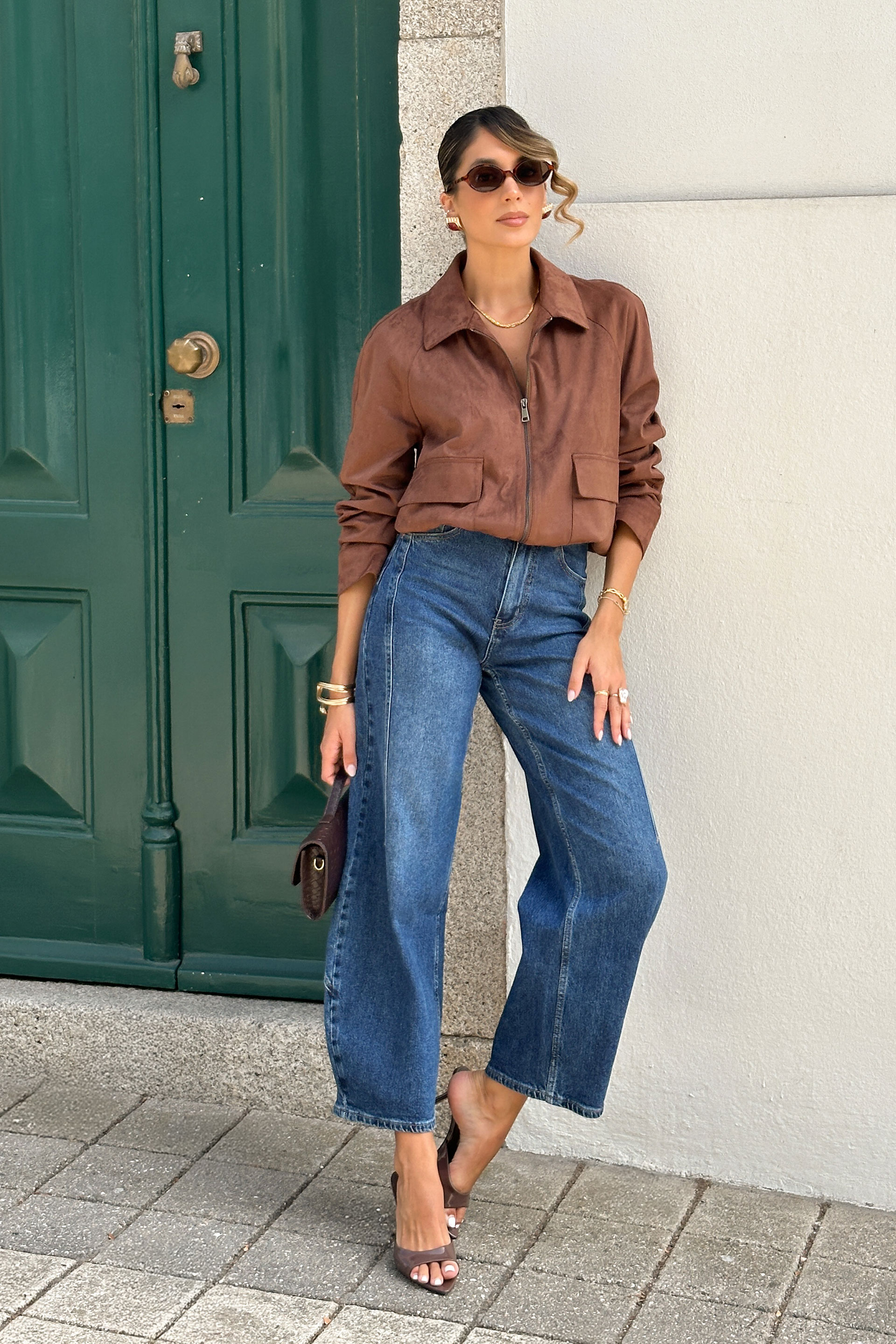 Jeans estilo globo de tiro alto