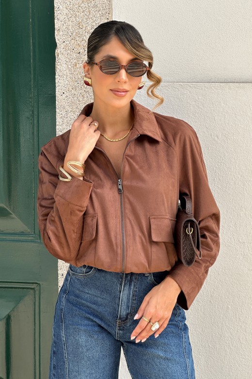 Bluso efeito camura com bolsos frontais