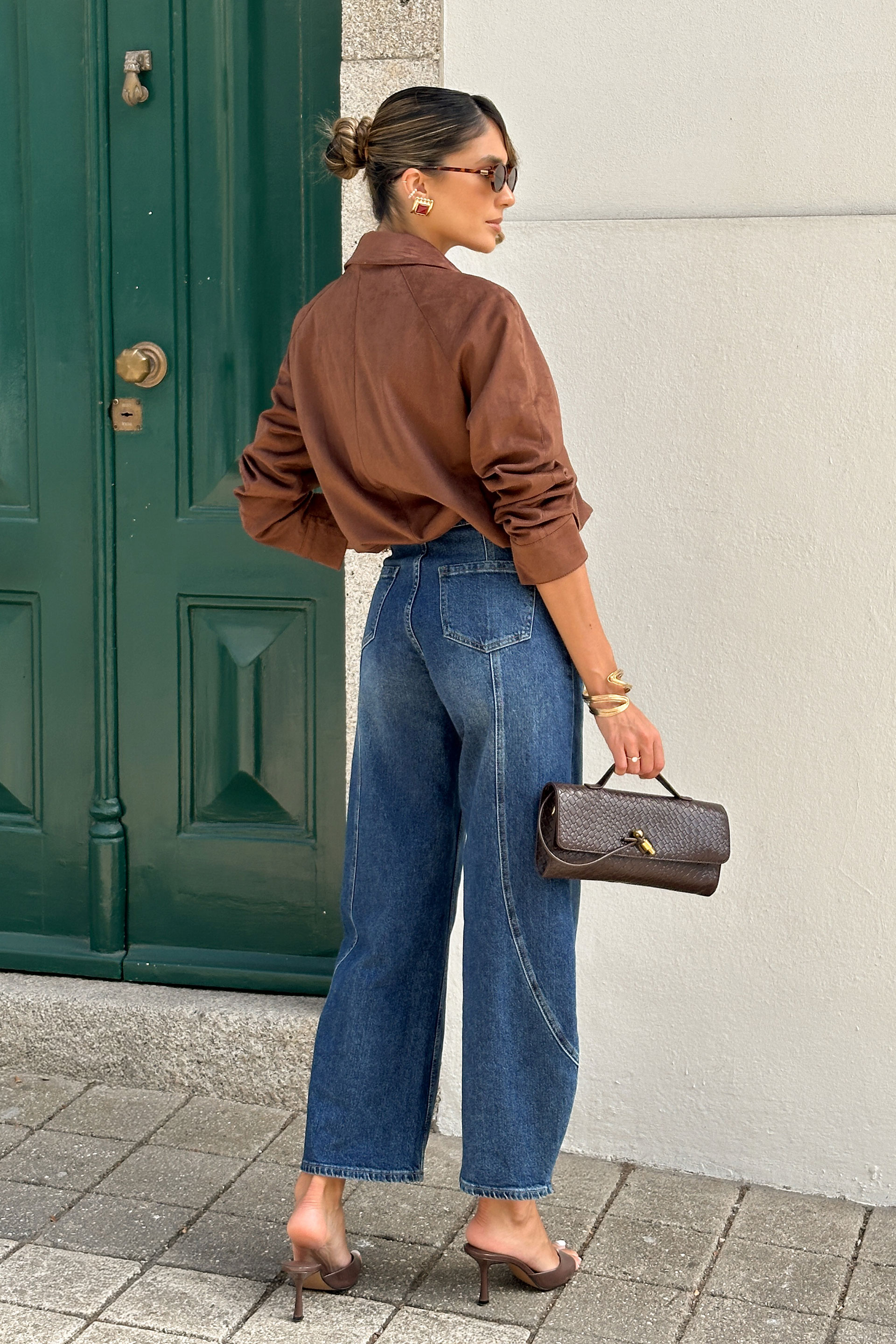 Jeans estilo globo de tiro alto