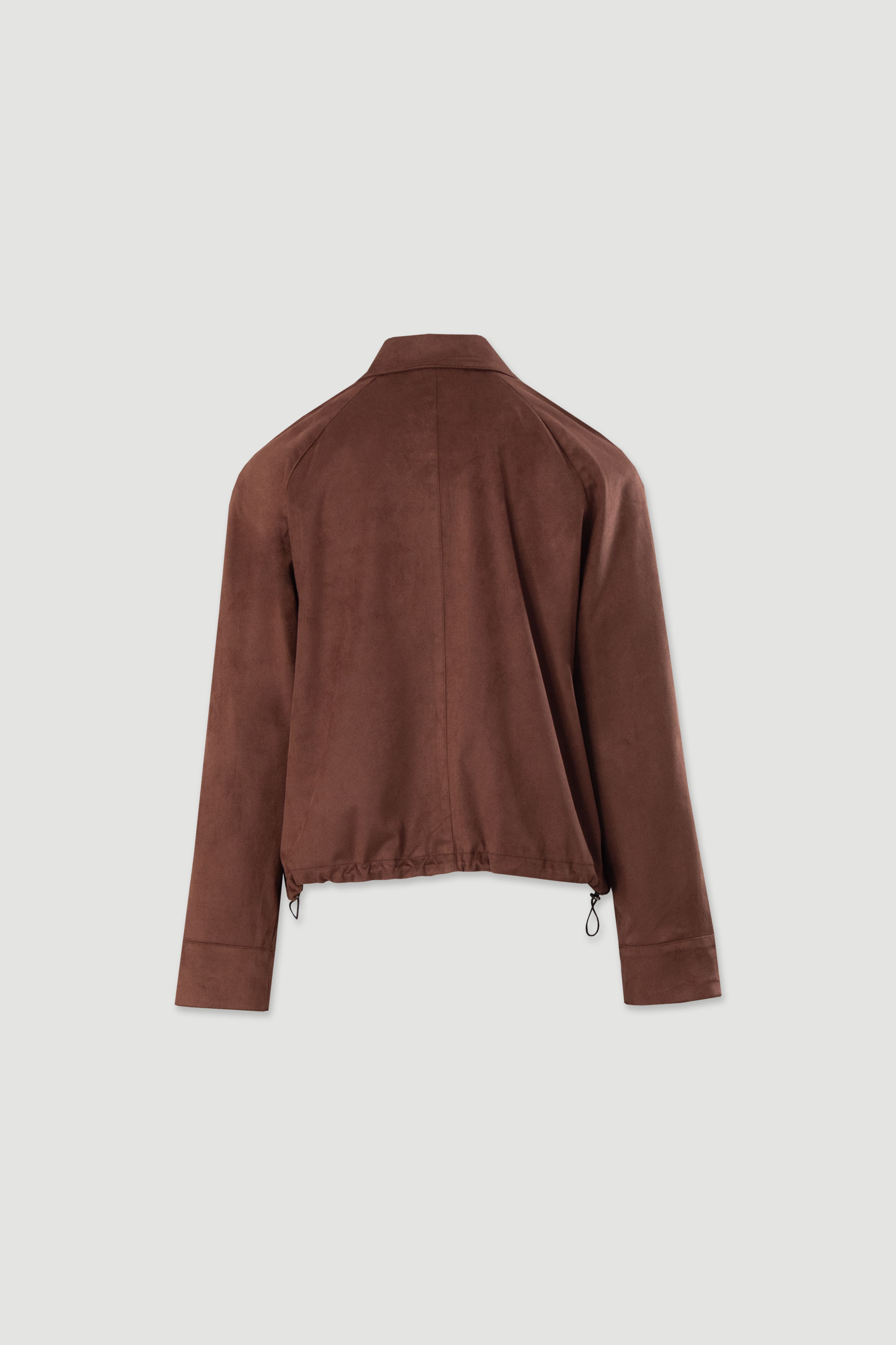 Cazadora de efecto ante con bolsillos frontales