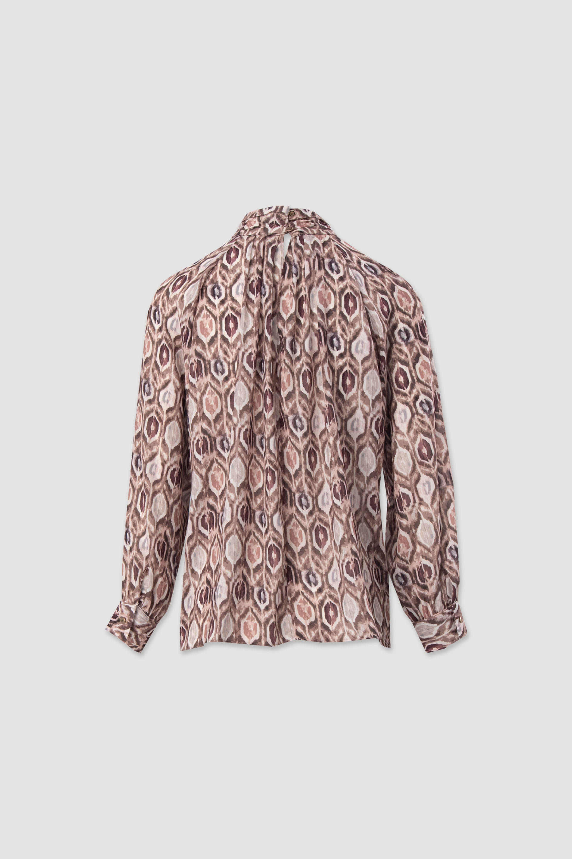 Printed blouse with draped collar