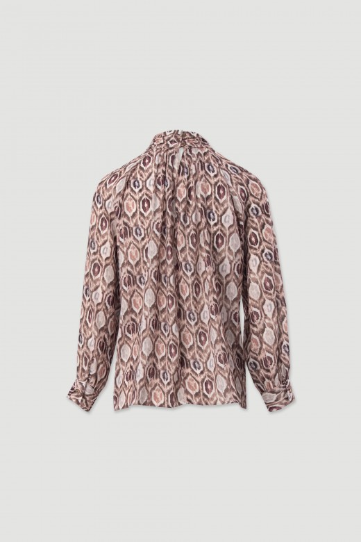 Blouse imprime avec col drap
