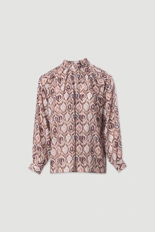 Blouse imprime avec col drap