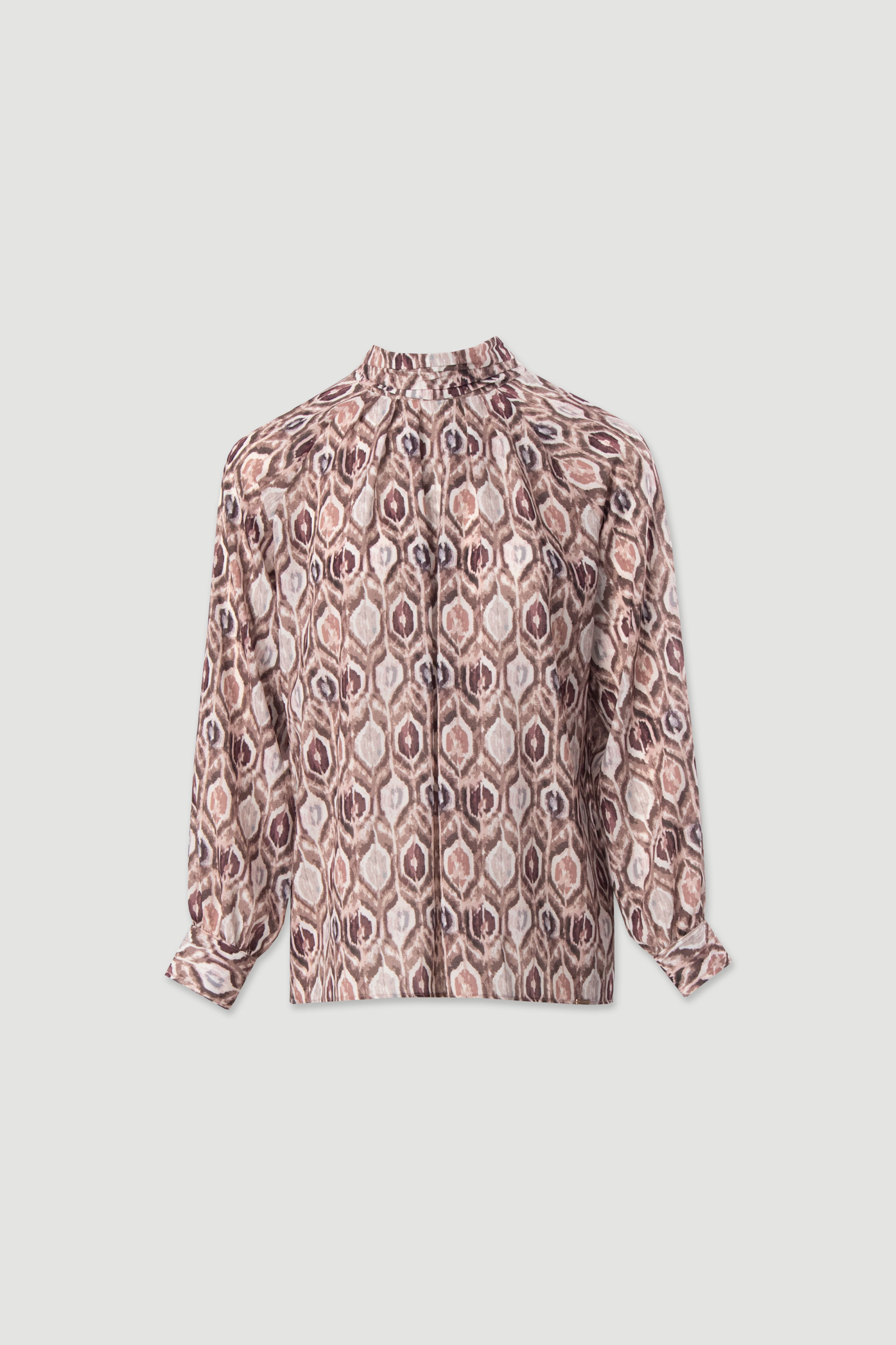 Printed blouse with draped collar