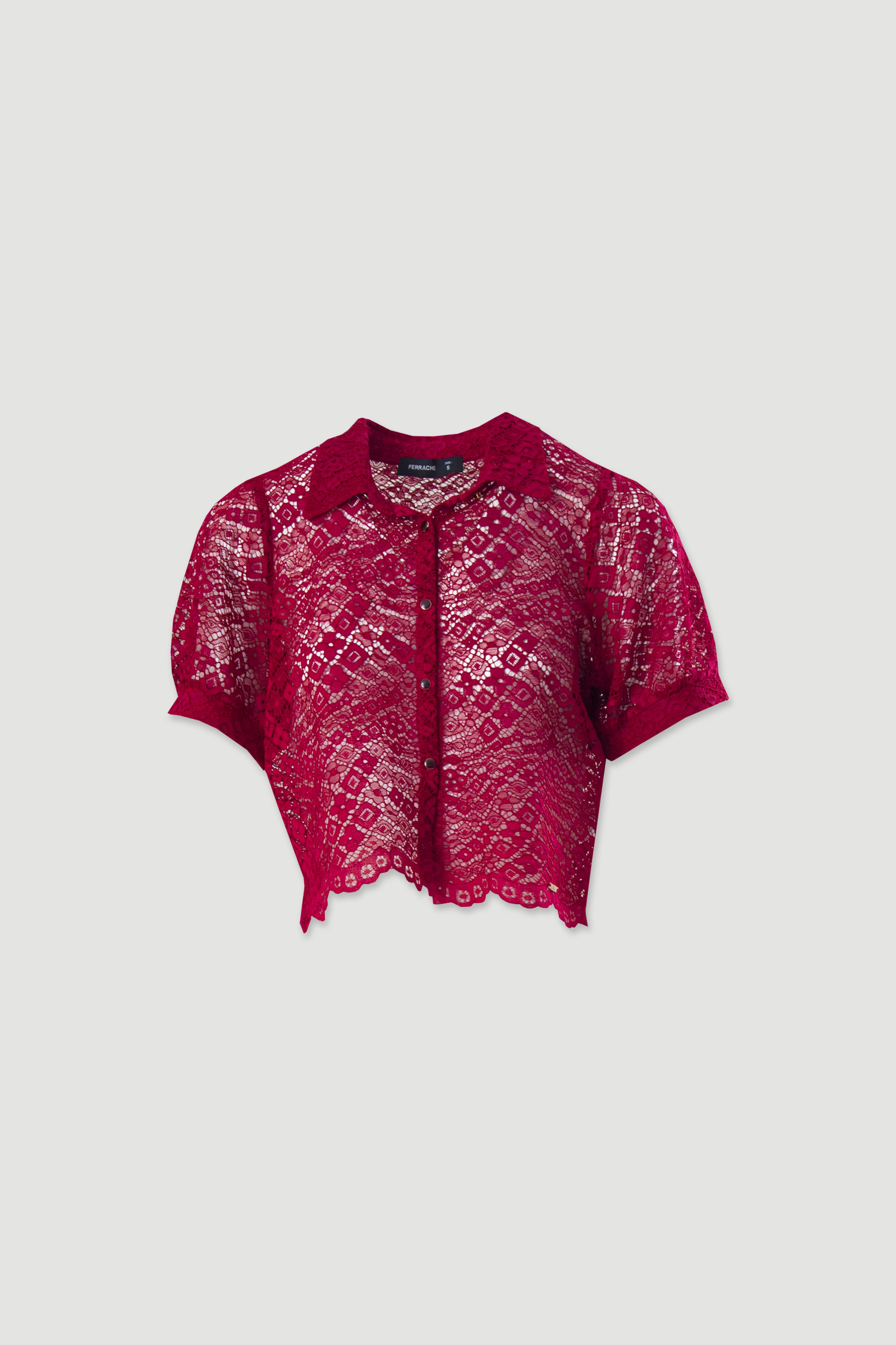 Lace blouse with short sleeves