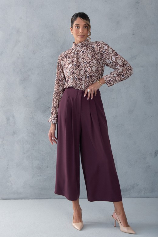 Blouse imprime avec col drap