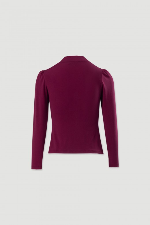 Pull en maille avec fronces devant et paules rembourres