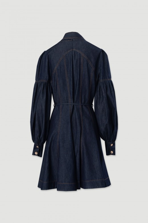 Robe courte en denim de coton