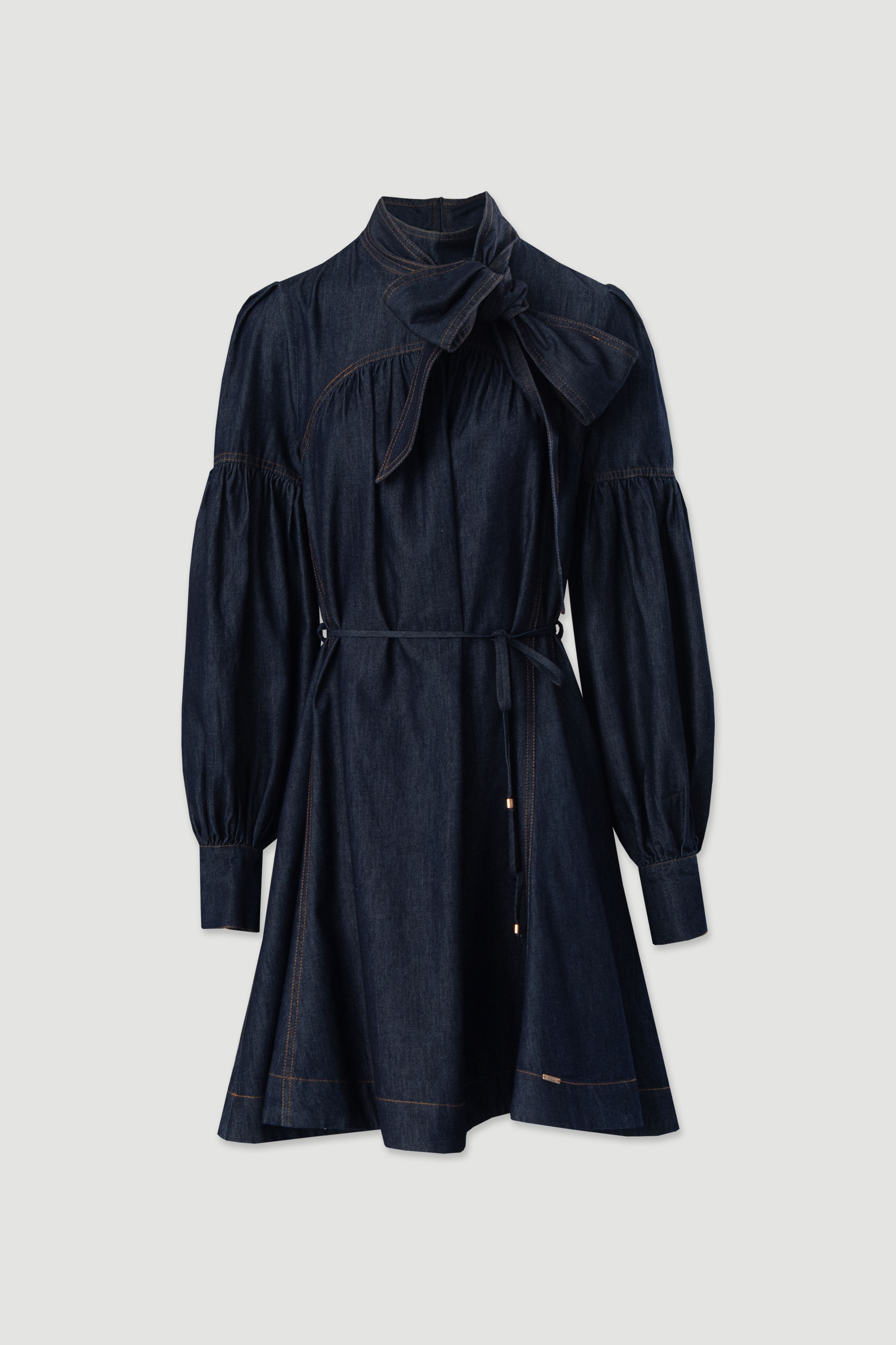 Vestido corto vaquero de algodón