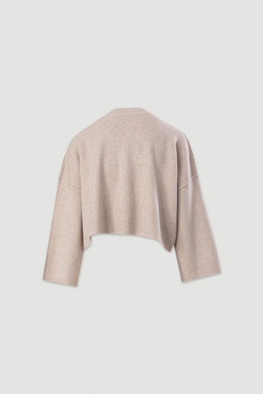 Pull court en maille avec dtail nervur