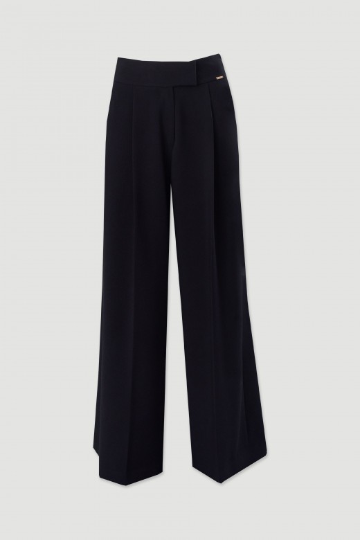 Cala clssica wide leg de cintura subida