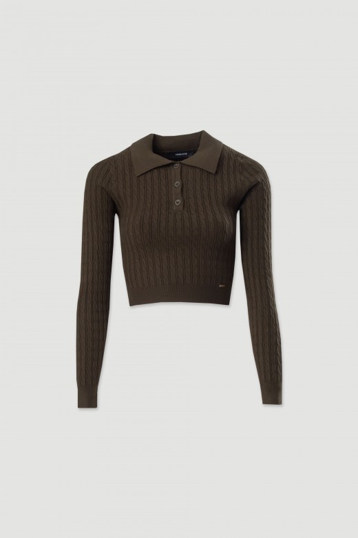 Polo en maille texture