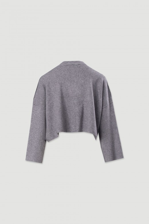 Pull court en maille avec dtail nervur
