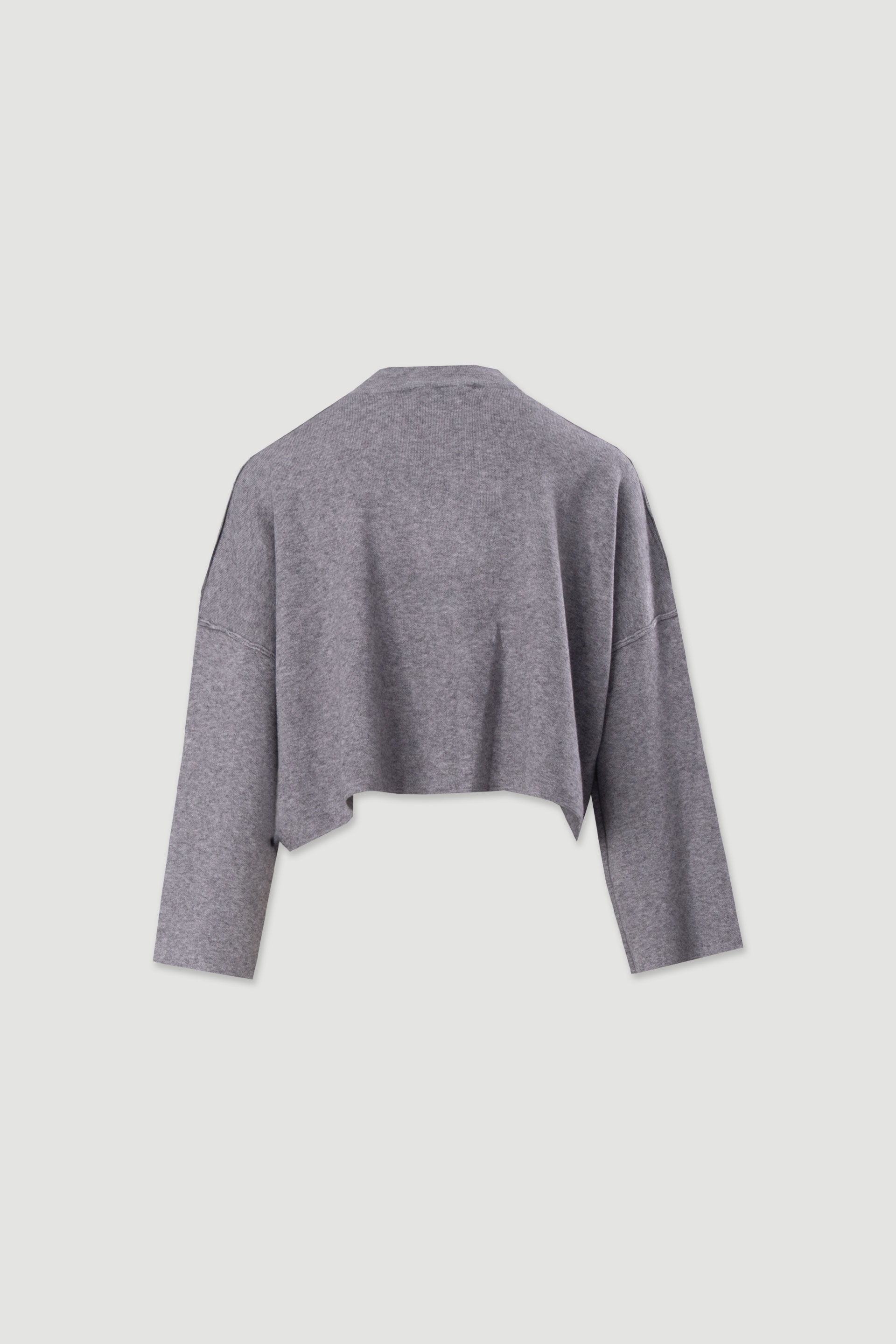 Camisola curta de malha com detalhe de nervura