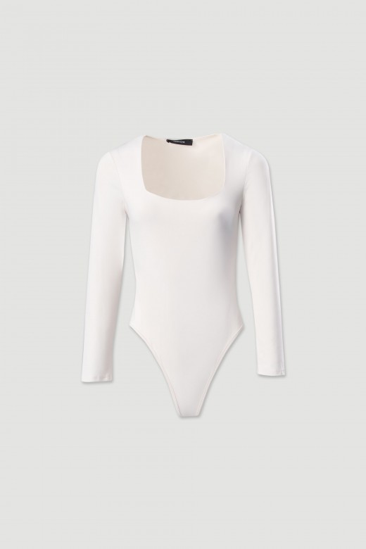 Body liso de manga comprida
