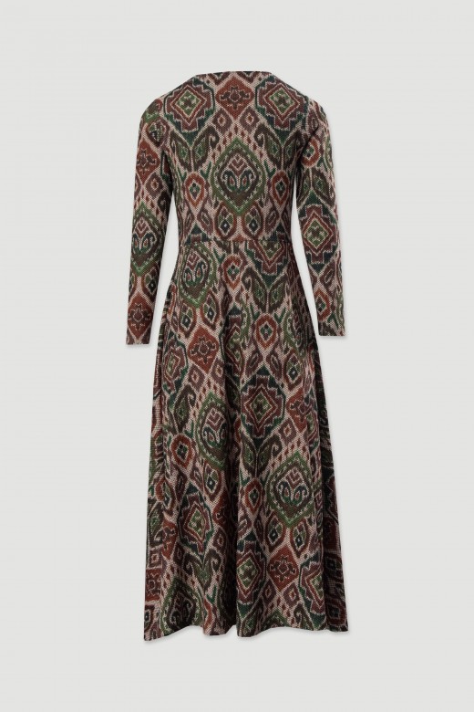 Robe midi imprime asymtrique