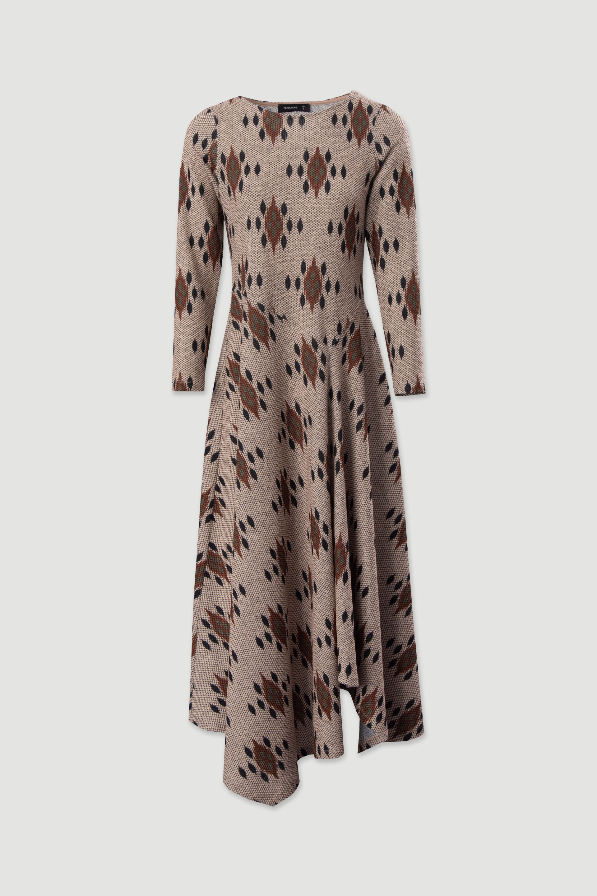 Vestido midi estampado assimétrico