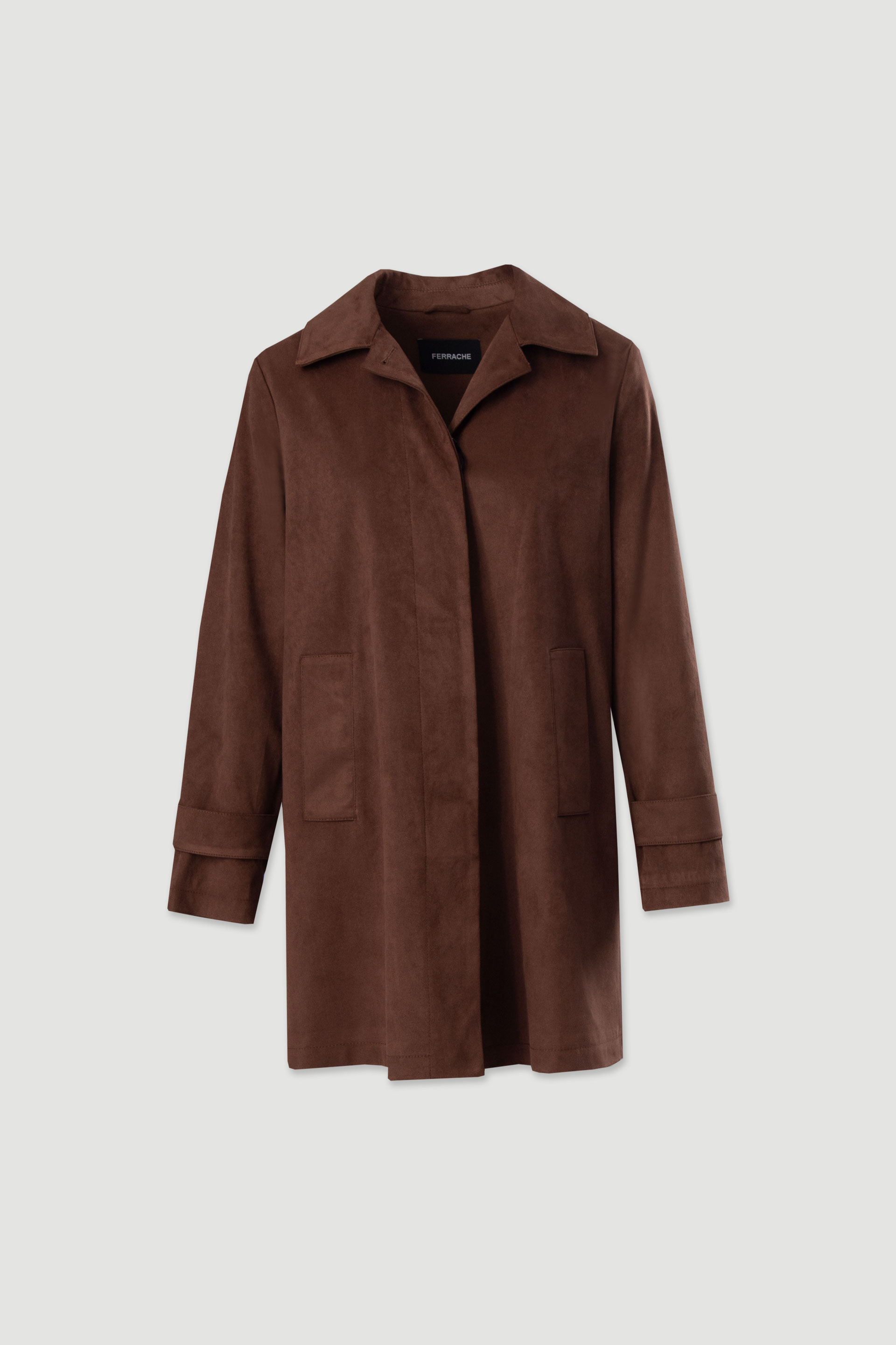 Long faux suede coat