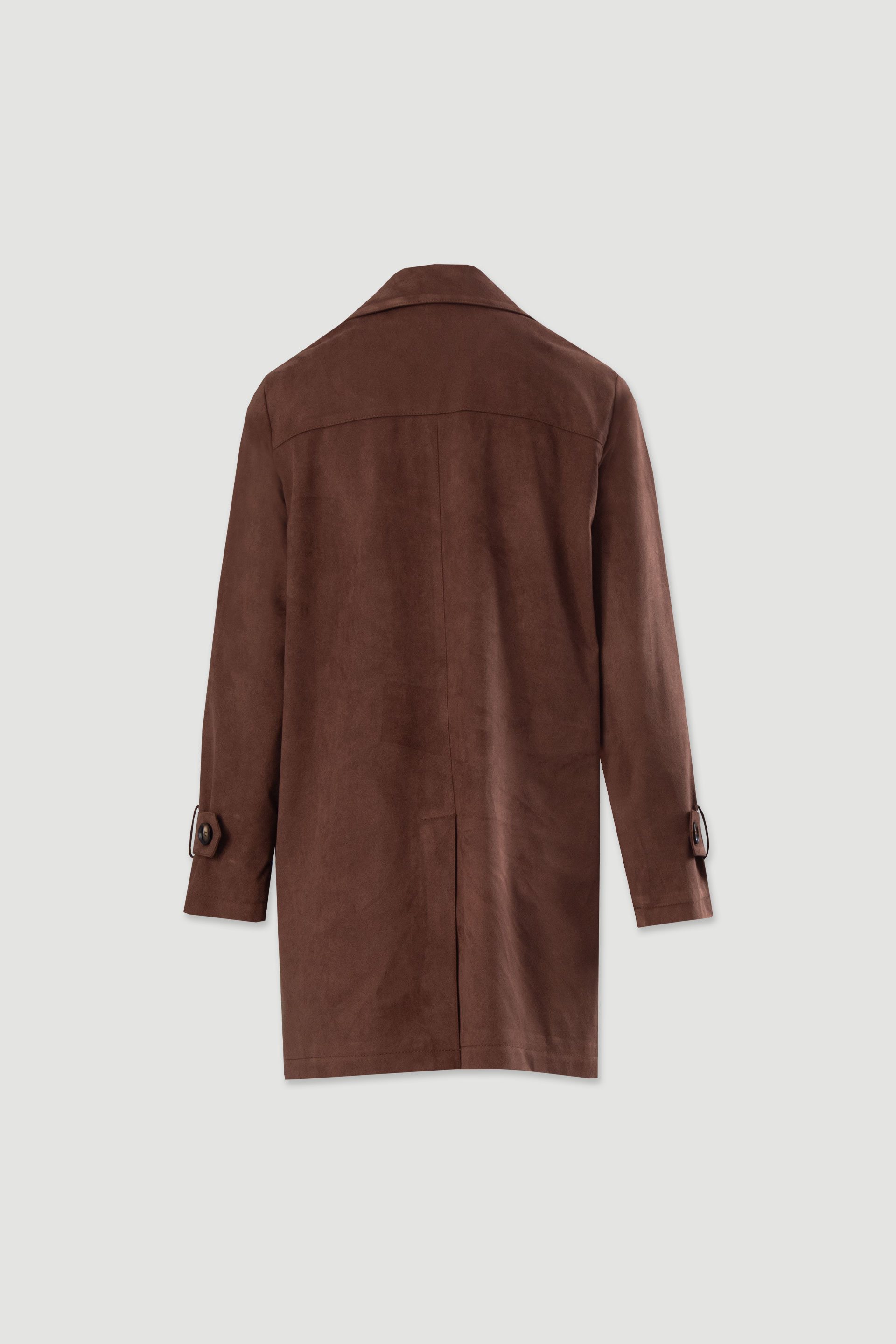 Long faux suede coat