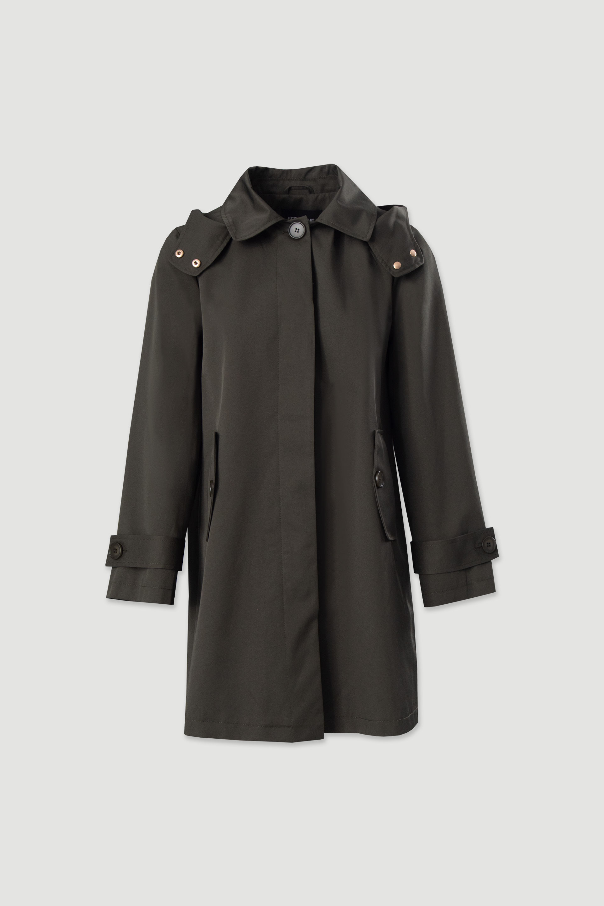 Parka com capuz removível