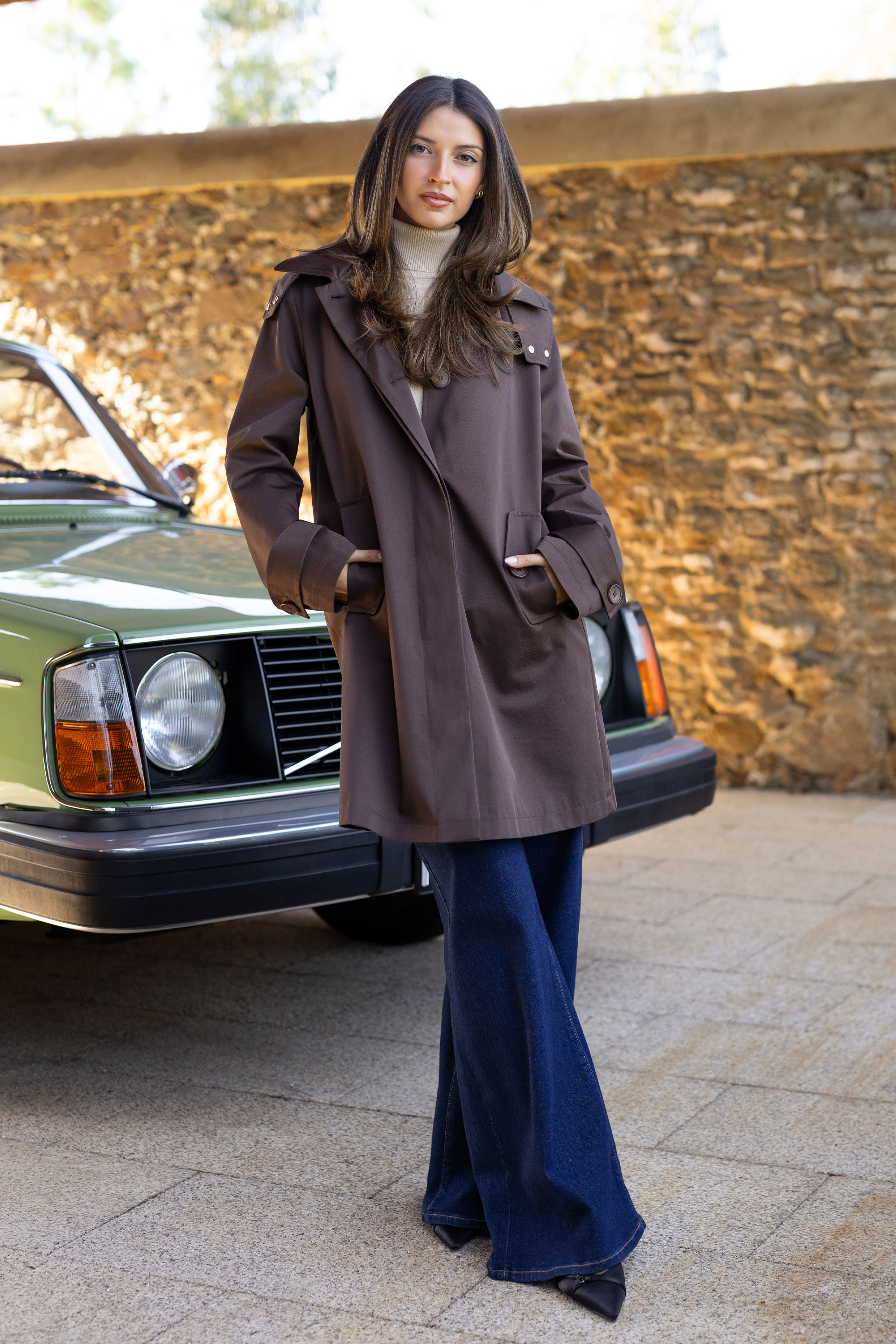 Parka com capuz removível