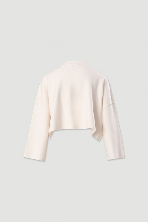 Pull court en maille avec dtail nervur