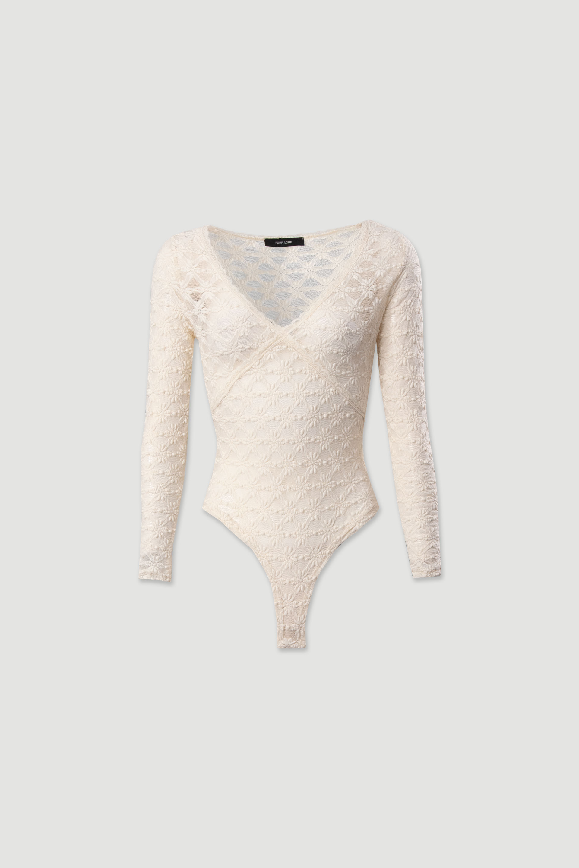 Body de encaje con escote en v