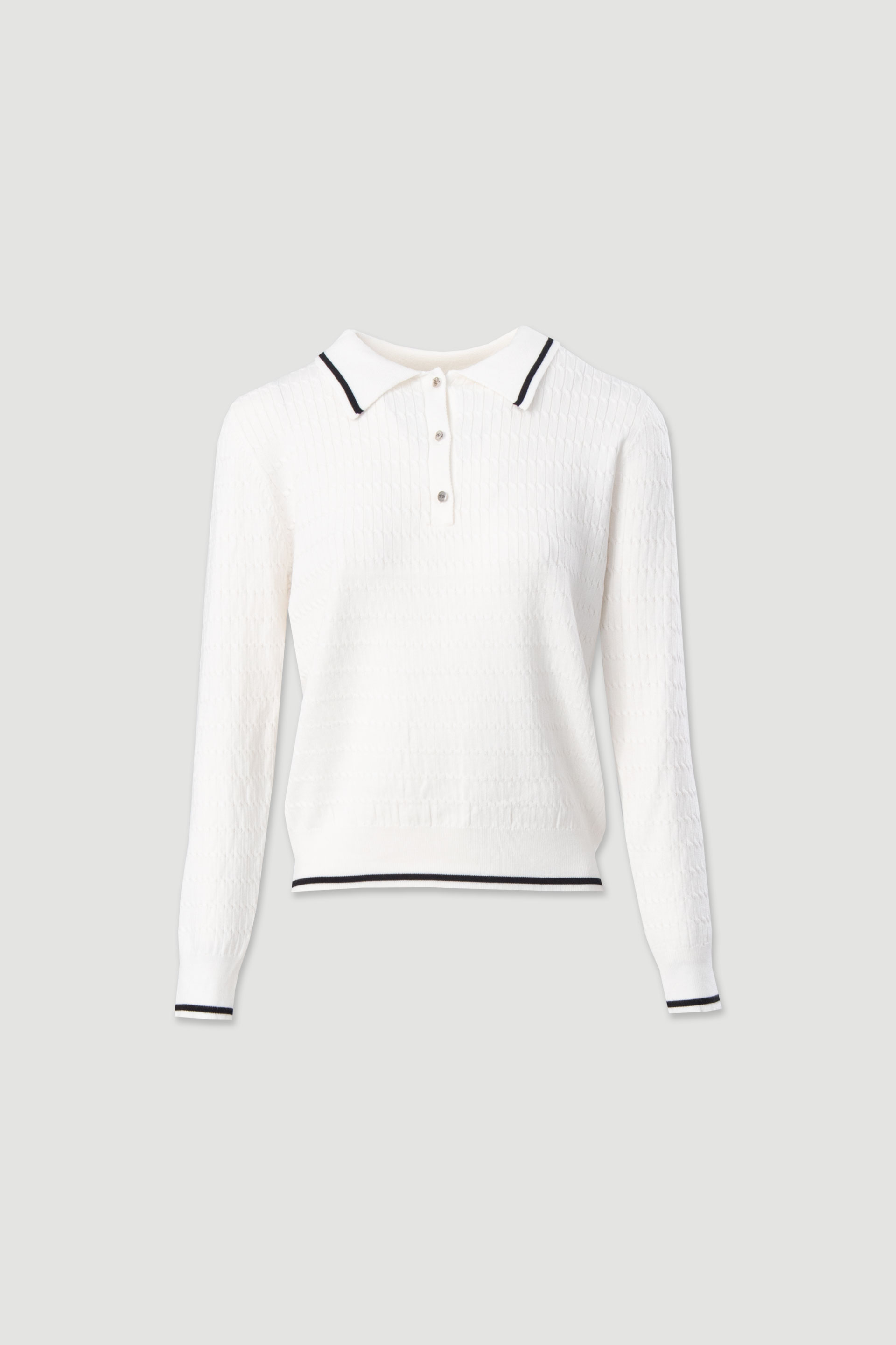 Polo en maille avec détail de rayure contrastante