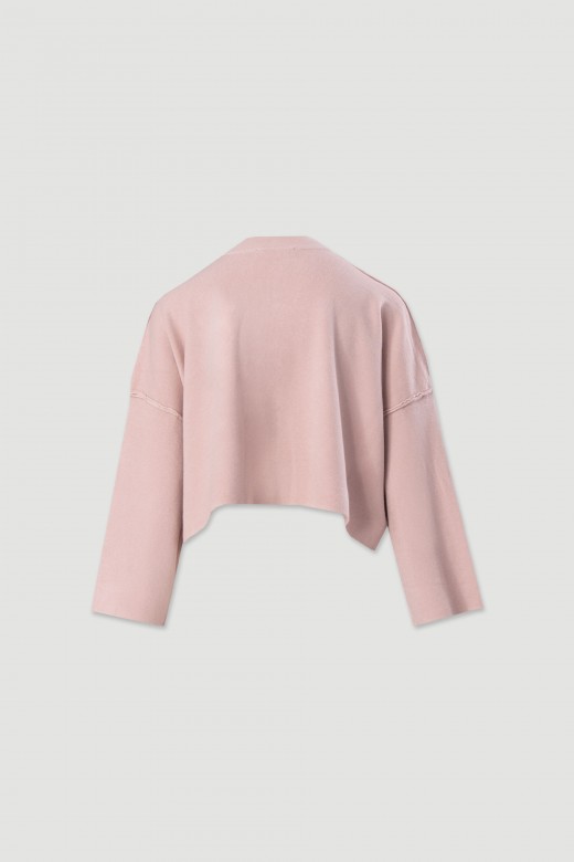 Pull court en maille avec dtail nervur