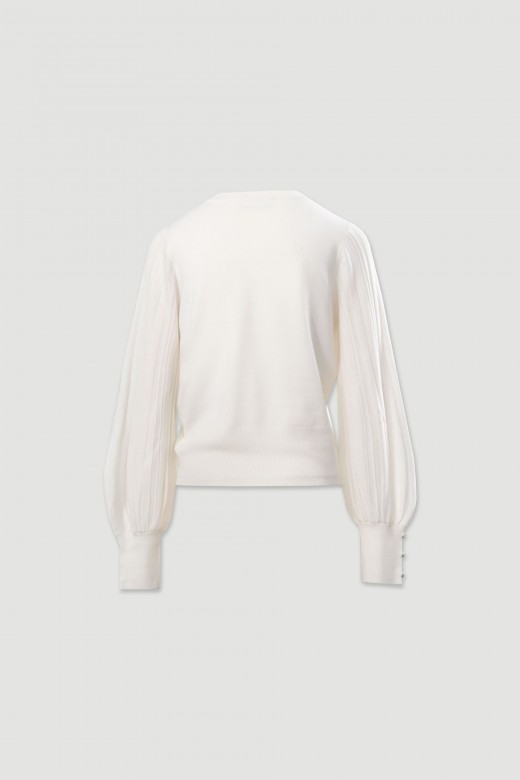 Jersey de punto con mangas abullonadas