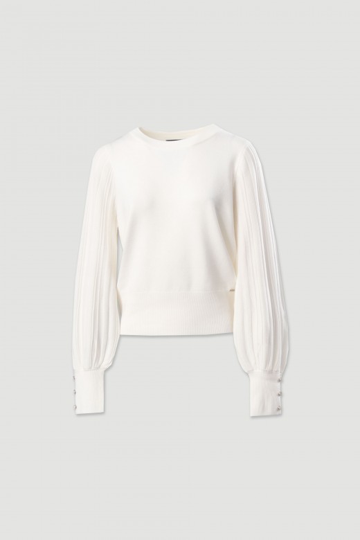 Jersey de punto con mangas abullonadas