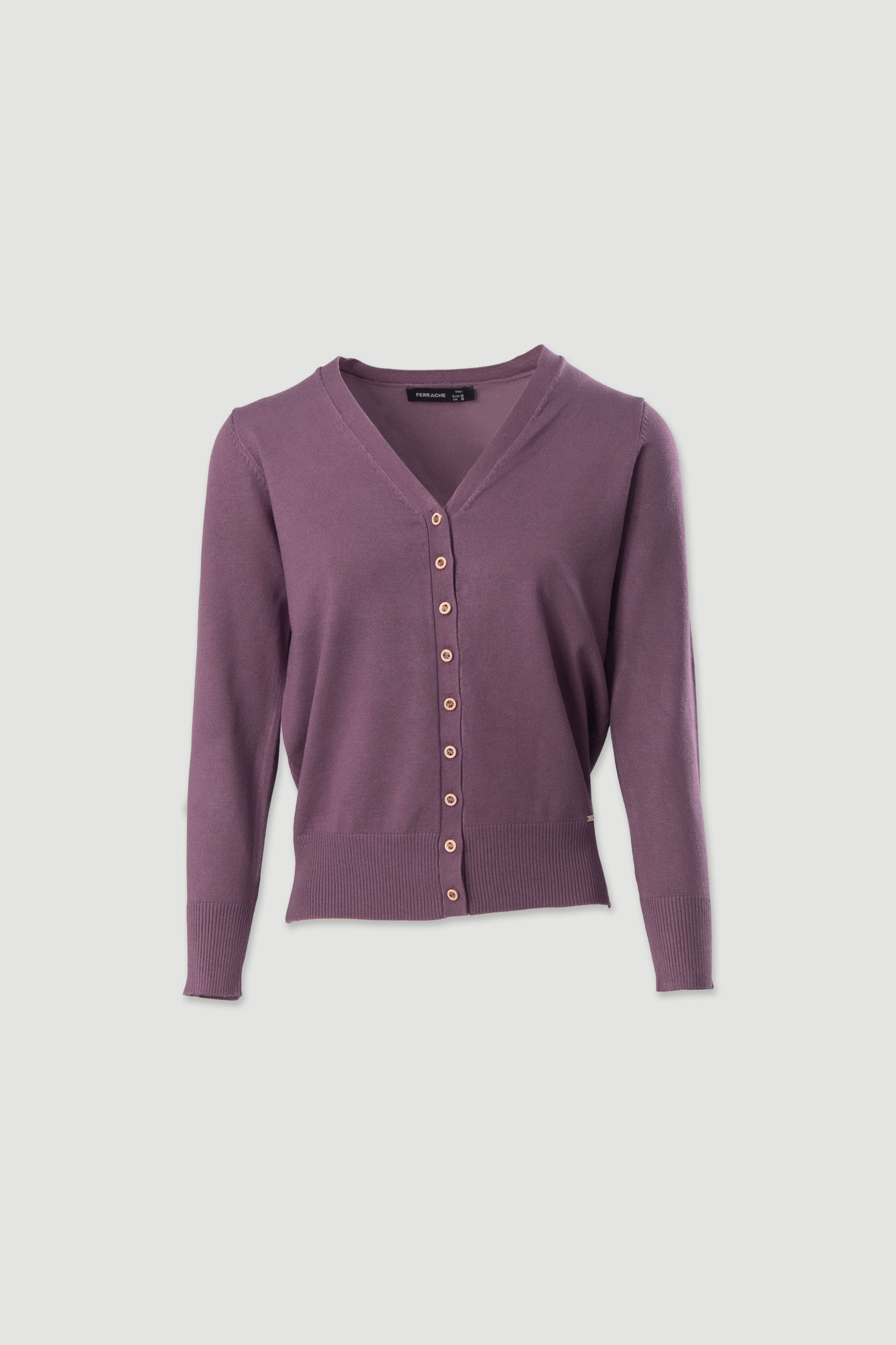 Basic knit cardigan with logo buttons