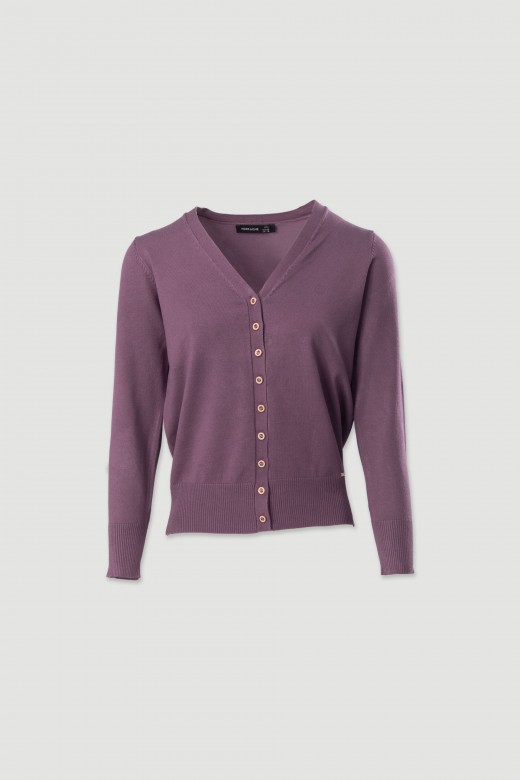 Cardigan basique en maille avec boutons logotyps
