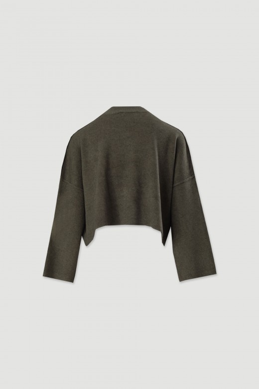 Pull court en maille avec dtail nervur