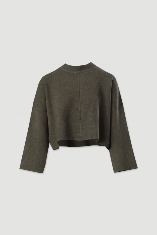 Pull court en maille avec dtail nervur