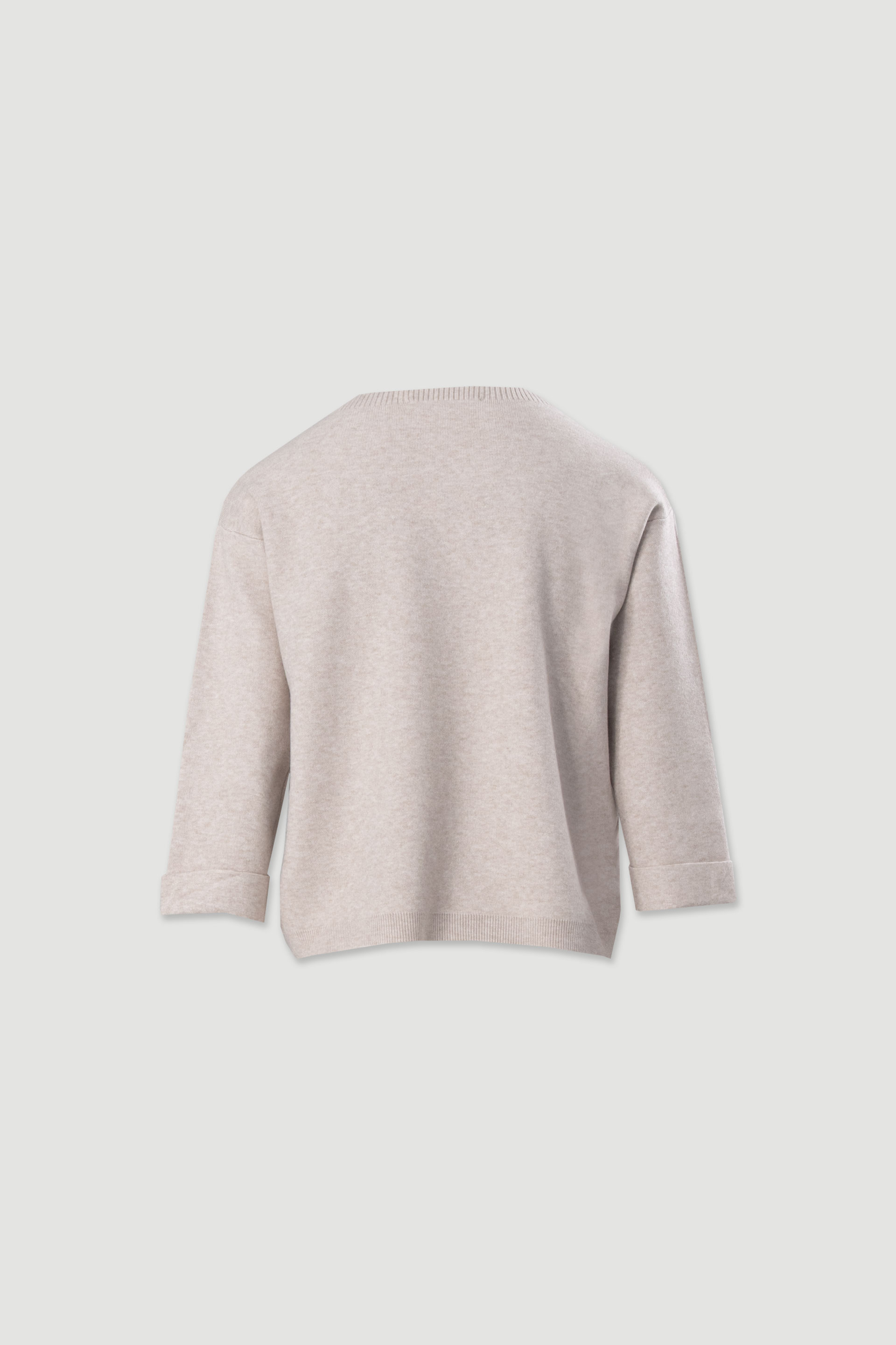 Knit sweater with 3/4 sleeves and button detail