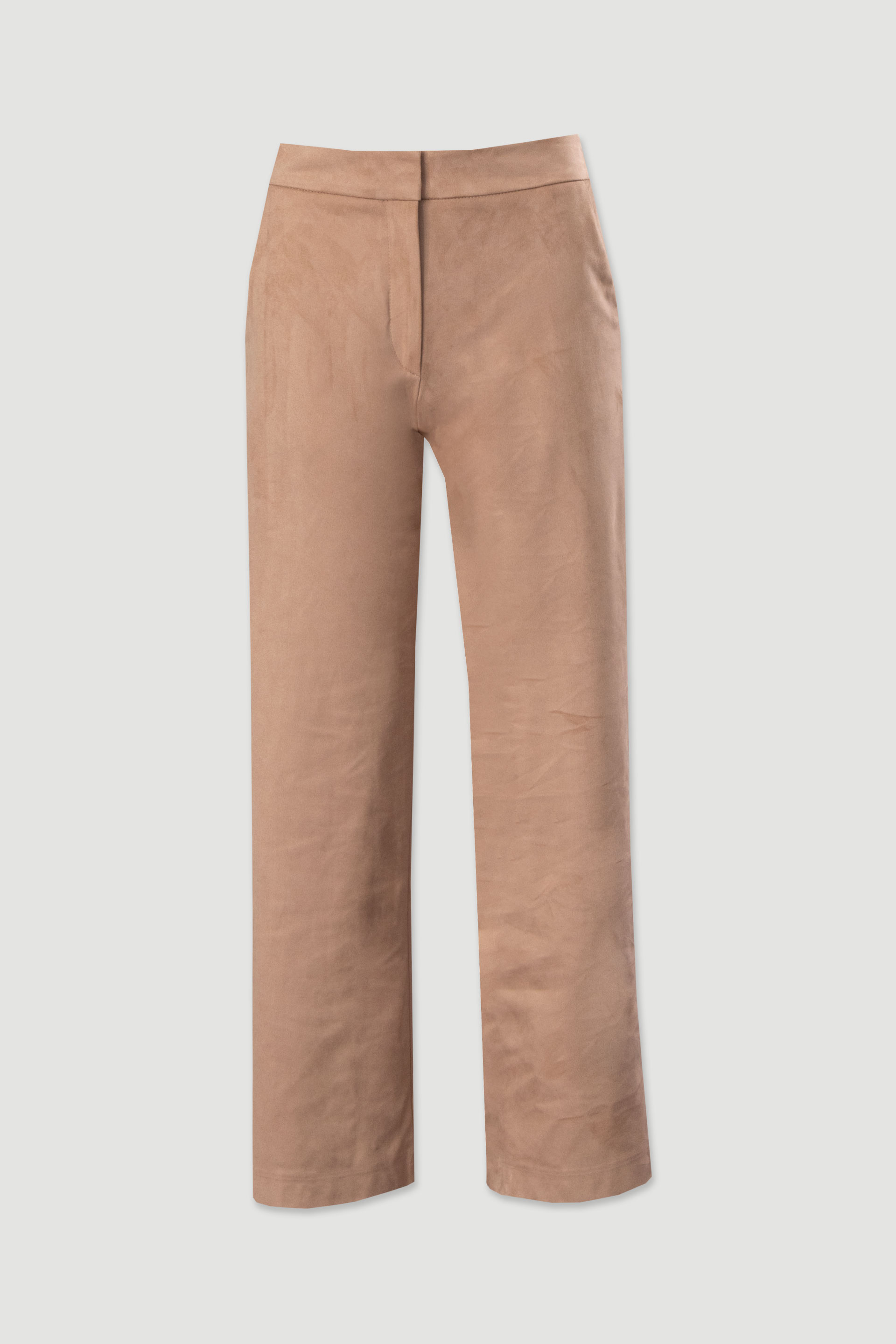 Suede-effect trousers