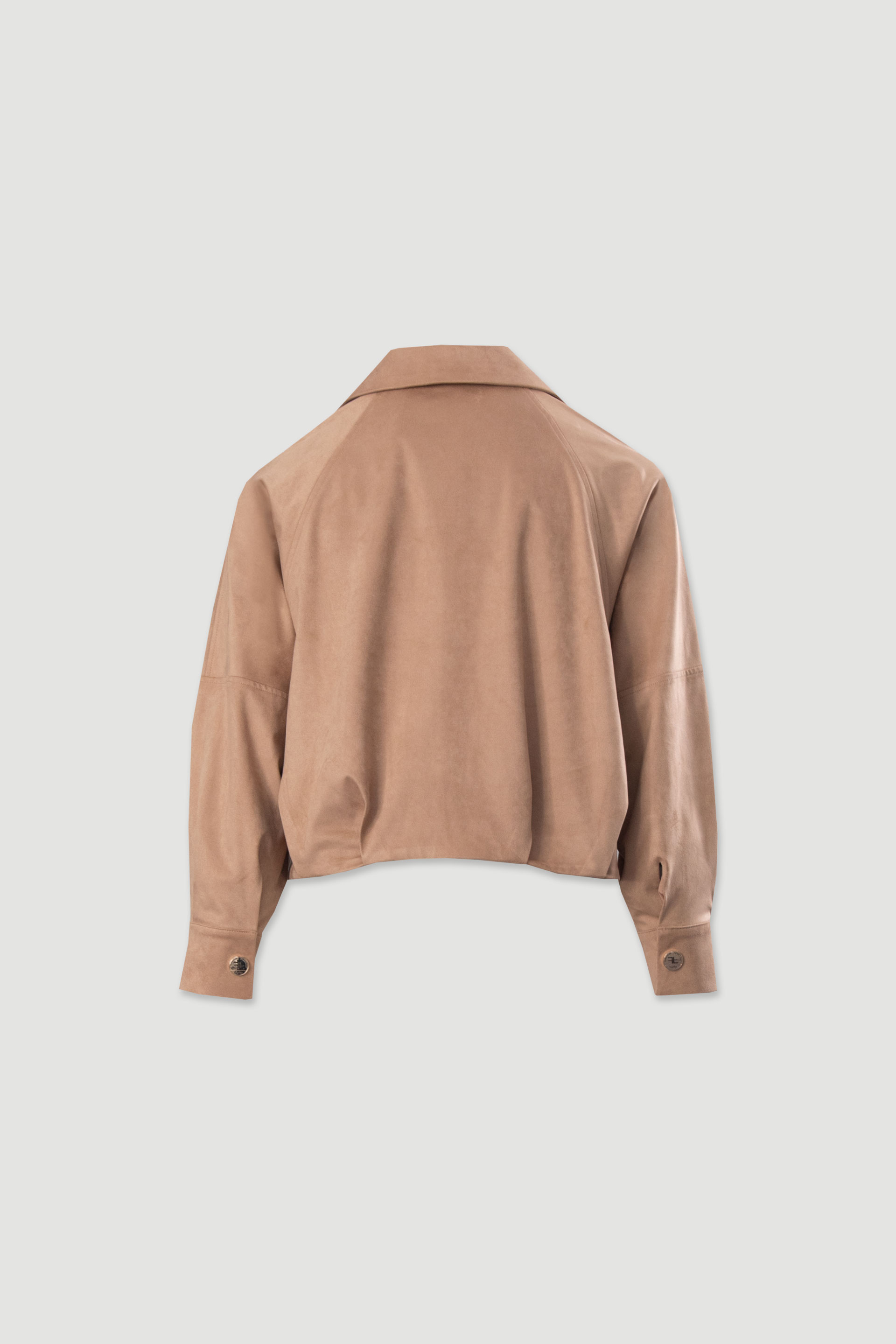 Veste courte en daim avec boutons sur le devant