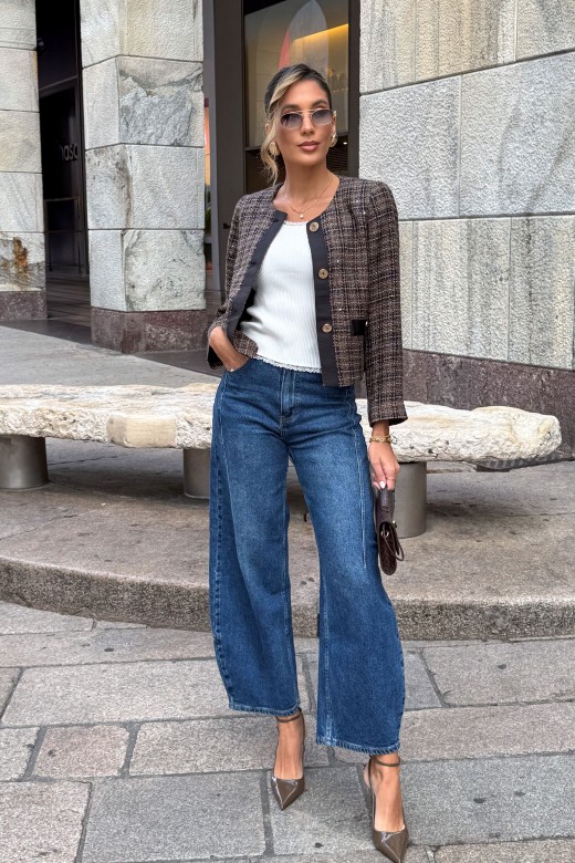 Veste courte structure en tweed