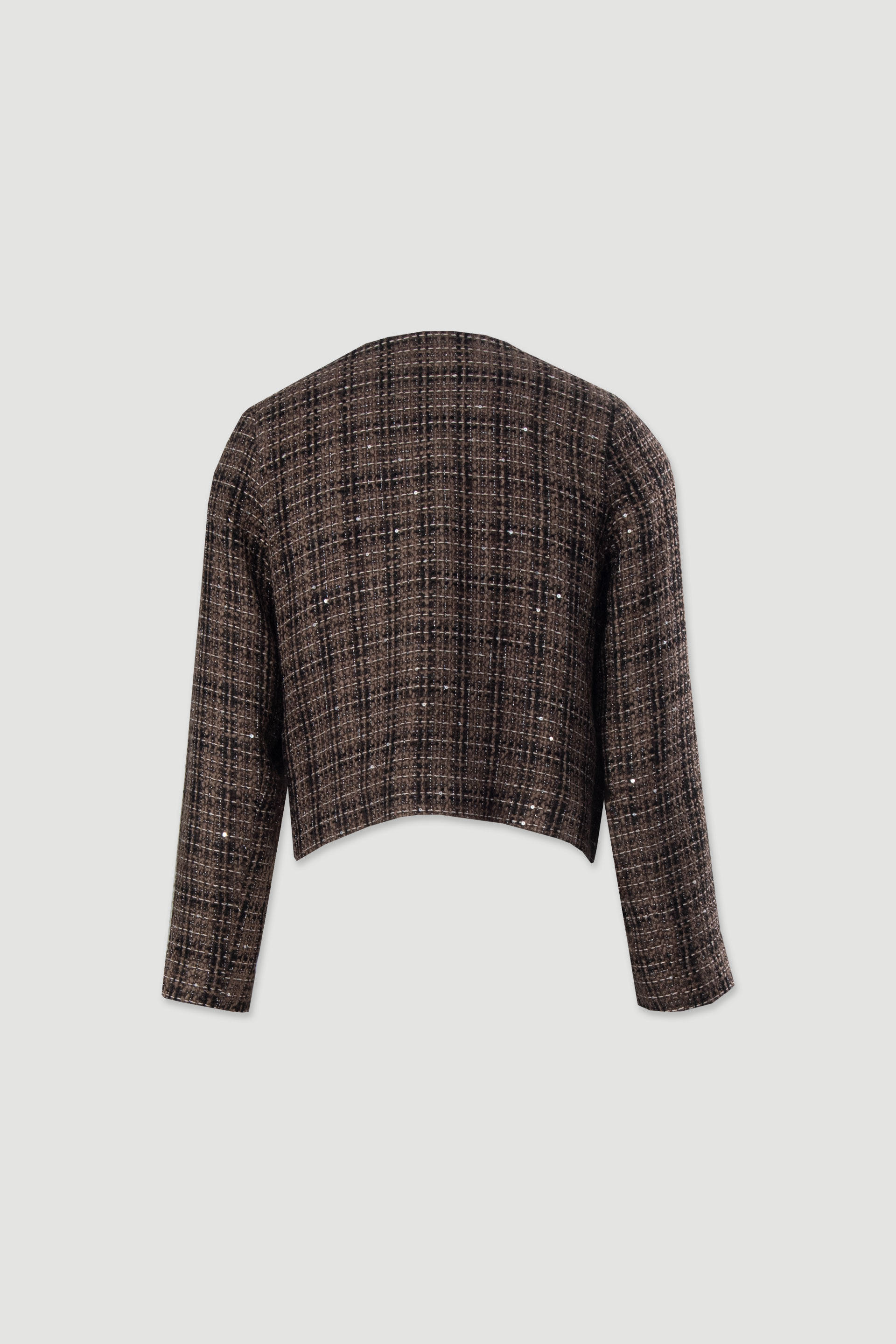 Casaco curto estruturado em tweed