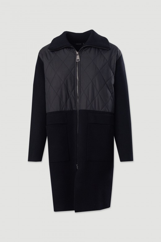 Manteau long avec dtail matelass