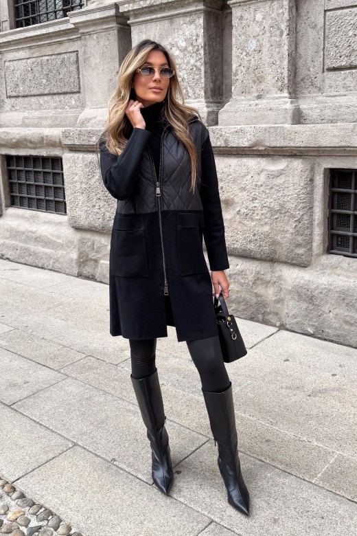 Manteau long avec dtail matelass