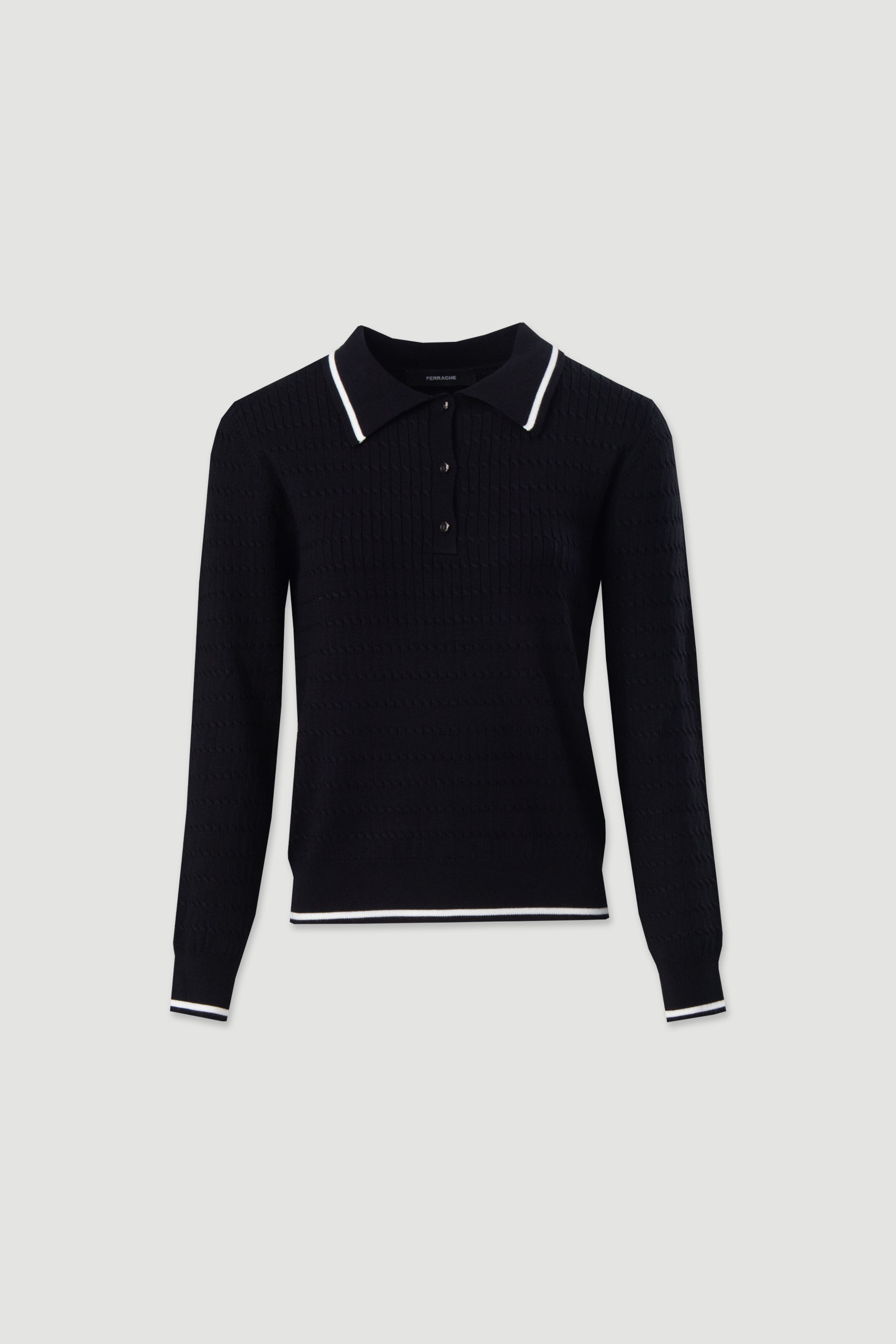 Polo en maille avec détail de rayure contrastante