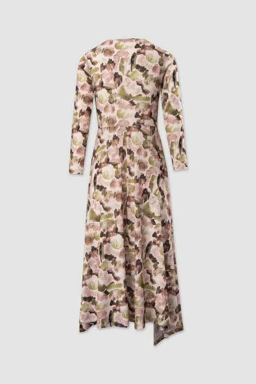 Vestido estampado assimtrico