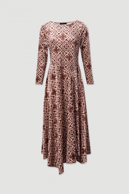 Vestido estampado assimtrico