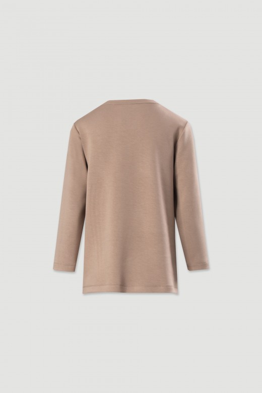 Tunic with metallic side zips
