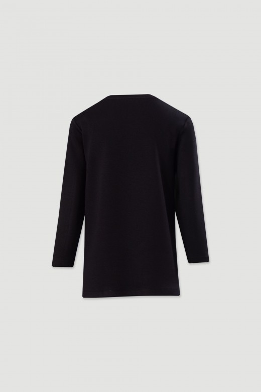 Tunic with metallic side zips