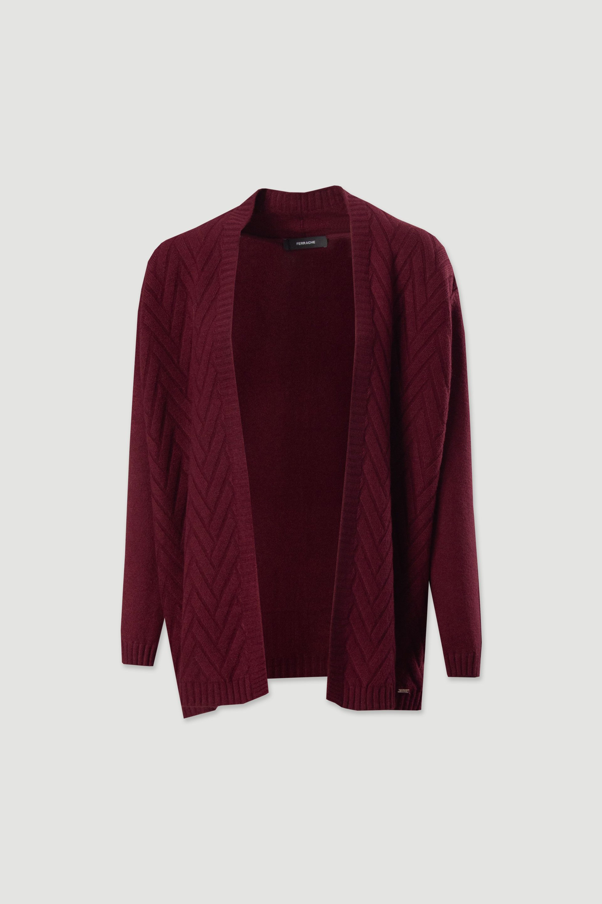 Knit cardigan with textured pattern