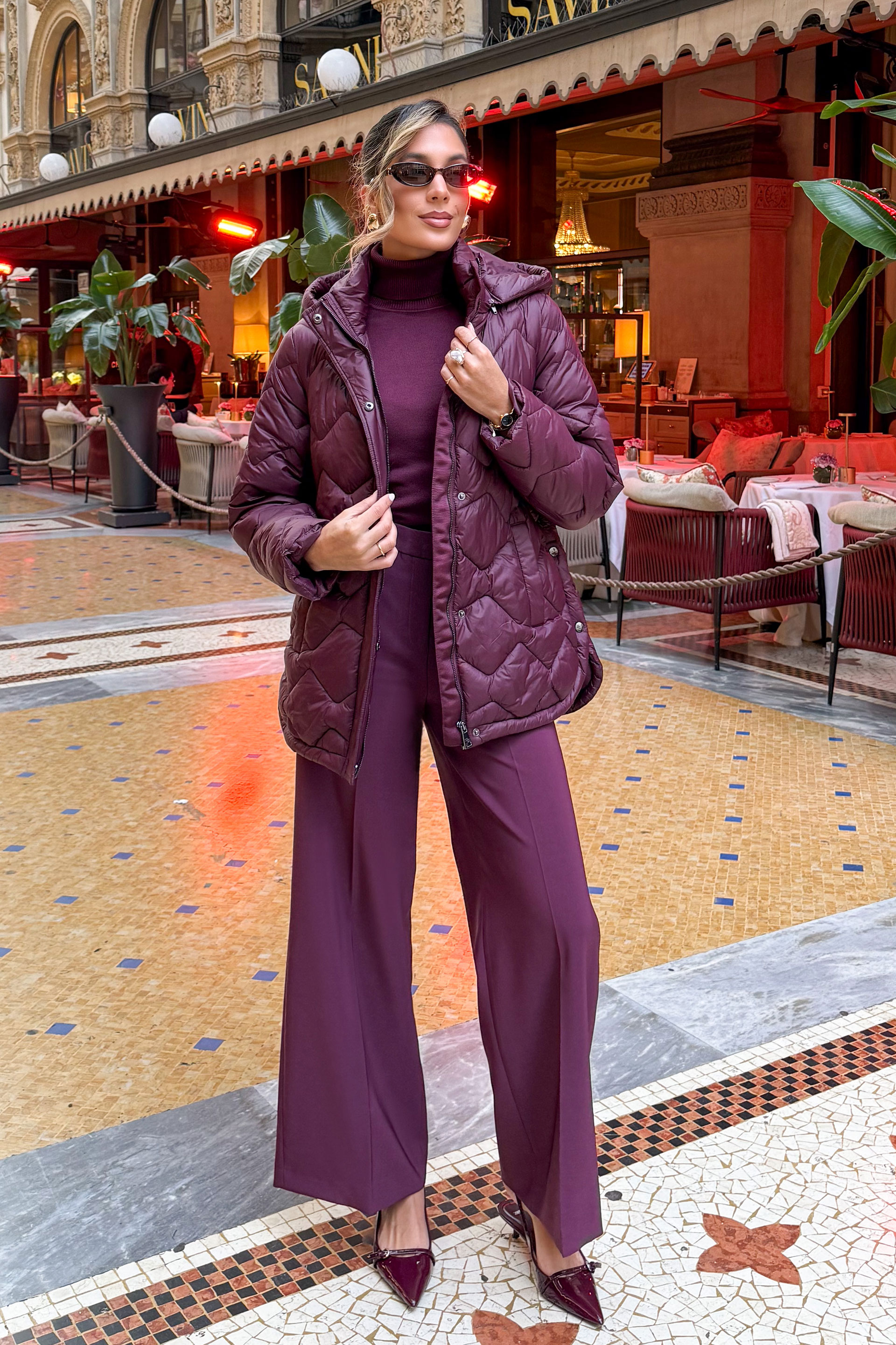 Parka acolchoada personalizada com capuz