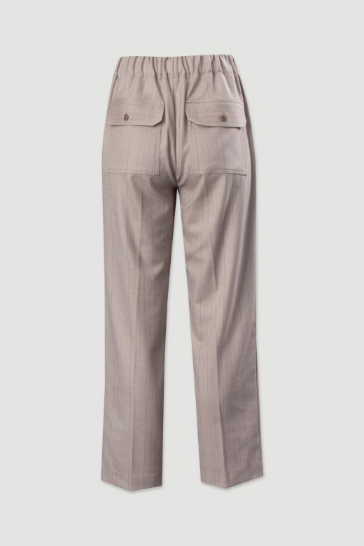 Trousers with pinstripe detail
